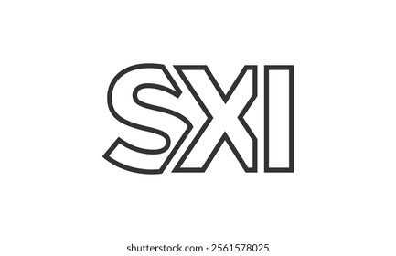 SXI logo design template with strong and modern bold text. Initial based vector logotype featuring simple and minimal typography. Trendy company identity ideal for businesses brand presence.