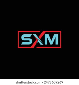 SXM Logo design vector template
