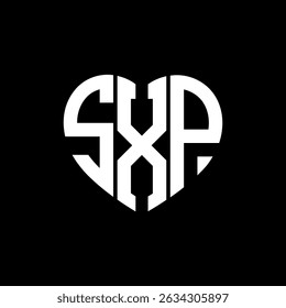 
SXP Monograma abstrato exclusivo amor forma vetor logotipo design.
