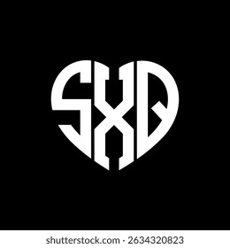 SXQ Unique abstract monogram love shape vector logo design.
