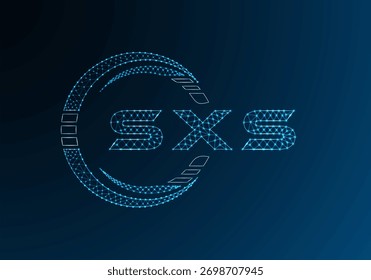 SXS low poly letter logo vector design. SXS lower poly logo design. Low poly logo.