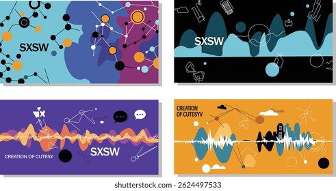 SXSW Innovation und Technologie Abstrakte Vektorbanner