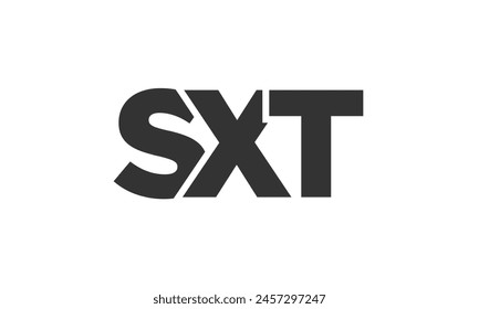 SXT-Logo-Design-Vorlage mit kräftigem und modernem Fettdruck. Einfache und minimale Typografie auf Basis des Logos für die Vektorgrafik. Trendige Firmenidentität ideal für Unternehmen brande Präsenz.