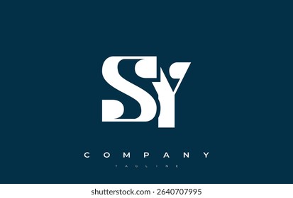 SY Abstract Geometric Logo Design. Modern and elegant logo design with simplistic typography elements, showcasing branding excellence.