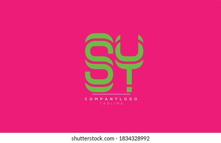 SY abstract initials monogram letter text alphabet logo design