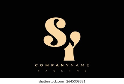 SY Creative Abstract Typography Logo Design. Elegant logo combining bold typography and creative shapes, ideal for branding and identity solutions.