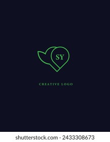 Diseño de logotipo verde SY. SY Vector diseño de logotipo para los negocios.
