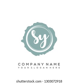 SY Initial Handwriting logo template vector