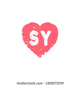 SY Initial Handwriting logo template vector