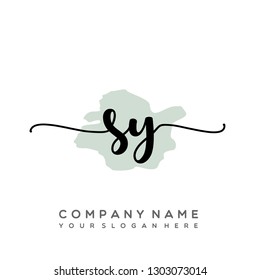 SY Initial Handwriting logo template vector
