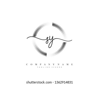 SY initial handwriting logo template vector