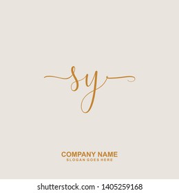 SY Initial handwriting logo vector