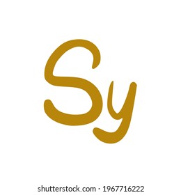 Logo inicial de oro manuscrito para identidad