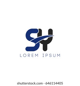 sy initial letter uppercase logo blue and black