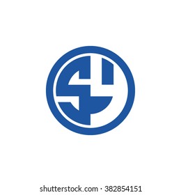 SY initial letters circle business logo blue
