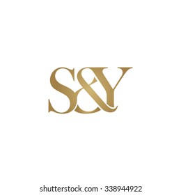 S&Y Initial logo. Ampersand monogram golden logo