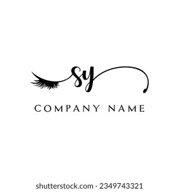 SY inicial Logotipo lash logo eyelash vector moderno