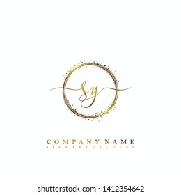 SY Initial luxury handwriting logo vector