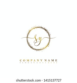 SY Initial luxury handwriting logo vector