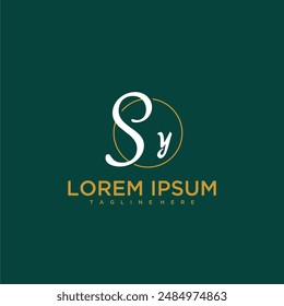 Monograma inicial SY para logotipo de belleza y negocios