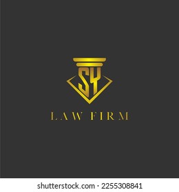SY initial monogram logo for lawfirm with creative polygon design
