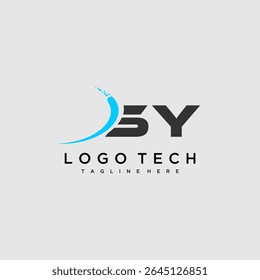 SY initial monogram for technology logo design