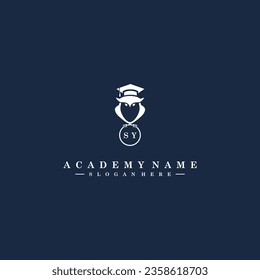 SY Initials Academy Logo Vector Art Icons and Graphics