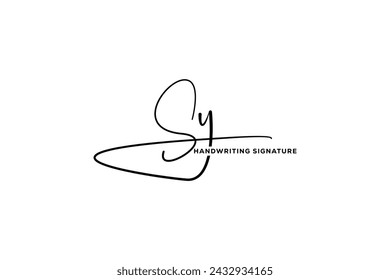 SY initials Handwriting signature logo. SY Hand drawn Calligraphy lettering Vector. SY letter real estate, beauty, photography letter logo design.