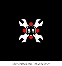 SY Initiales Vektor Stok Otomotif Logo Design