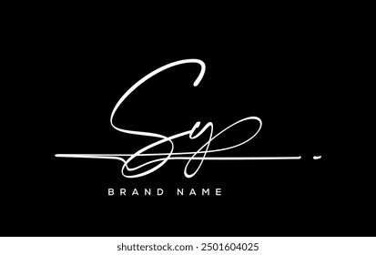 SY letter beauty handwriting vector logo. 