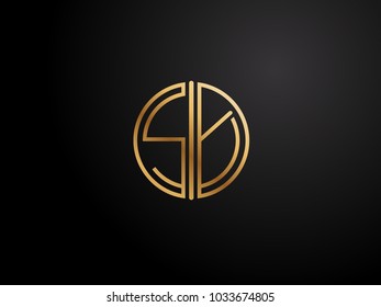 SY Letter circle shape gold color logo Design