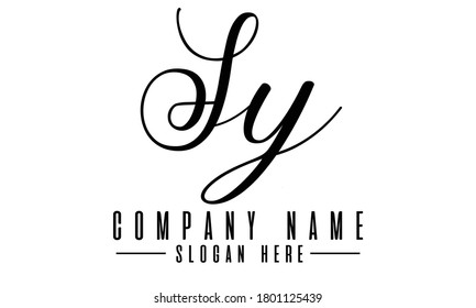Sy letter logo design, initial Sy logo template design