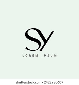 SY letter logo design. SY polygon, circle, triangle, hexagon, flat and simple style with white color variation letter logo set in one artboard. SY minimalist and classic logo. SY