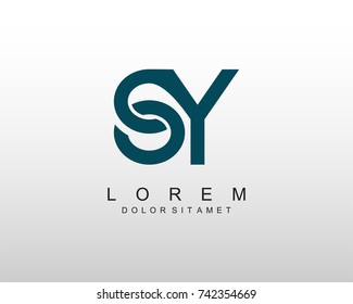 Sy Logo Letter Design Template Element Stock Vector (royalty Free 