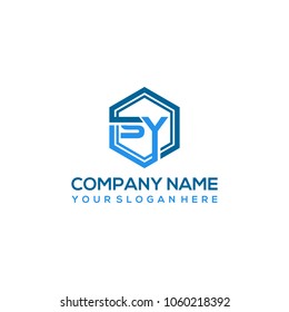 SY logo letter initial, Abstract polygonal Background Logo,