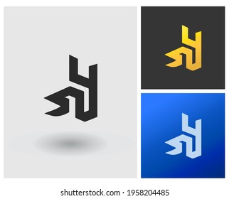 SY logo monogram letter shape modern gold in gradient for clean modern company simple identity, apps concept template