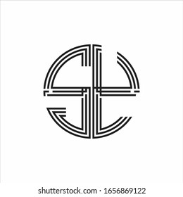 SY Logo monogram triple ribbon style line design template isolated on white background
