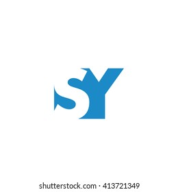 SY Logo. Vector Graphic Branding Letter Element. White Background