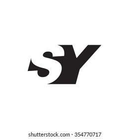 SY negative space letter logo