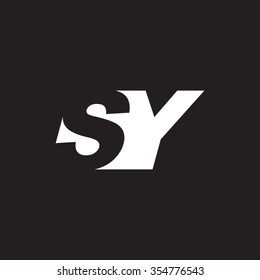 SY negative space letter logo black background