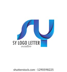 sy s y circle lowercase design of alphabet letter combination with infinity suitable as a logo for a company or business - Vector