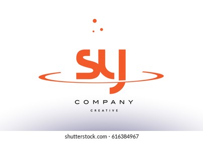 SY S Y creative orange swoosh dots alphabet company letter logo design vector icon template