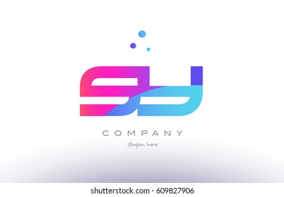 sy s y  creative pink purple blue modern dots creative alphabet gradient company letter logo design vector icon template