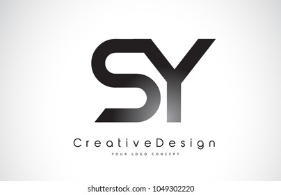 SY S Y Letter Logo Design in Black Colors. Creative Modern Letters Vector Icon Logo Illustration.