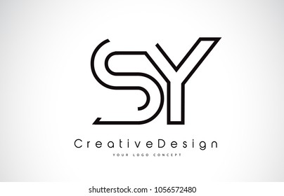 SY S Y Letter Logo Design in Black Colors. Creative Modern Letters Vector Icon Logo Illustration.