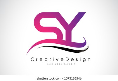 SY S Y Letter Logo Design in Black Colors. Creative Modern Letters Vector Icon Logo Illustration.