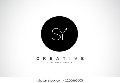 SY S Y Logo Design with Black and White Creative Icon Text Letter Vector.