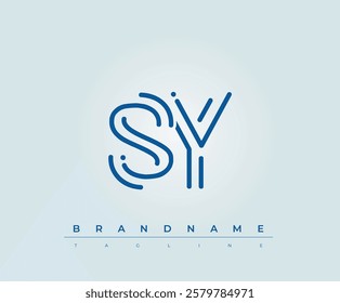 SY Technology Letter Logo Template. This tech letter logo is a graphic mark that uses letters to represent a technology company.