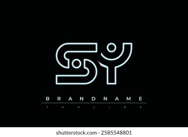 SY Technology Letter Logo Template. This tech letter logo is a graphic mark that uses letters to represent a technology company.