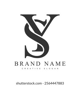 SY trendy logotype template. Initial letter s and y classic font style. Creative logo for company name or identity. Vector illustration.